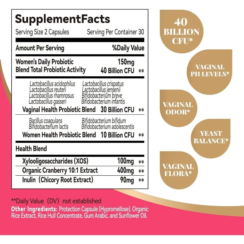 Capsules de probiotiques pour femmes