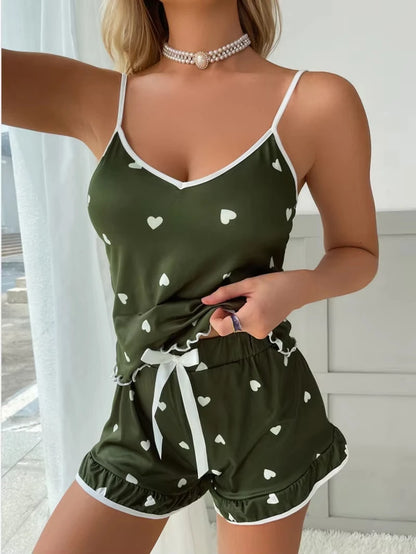Ensemble de pyjama d'été à col en V