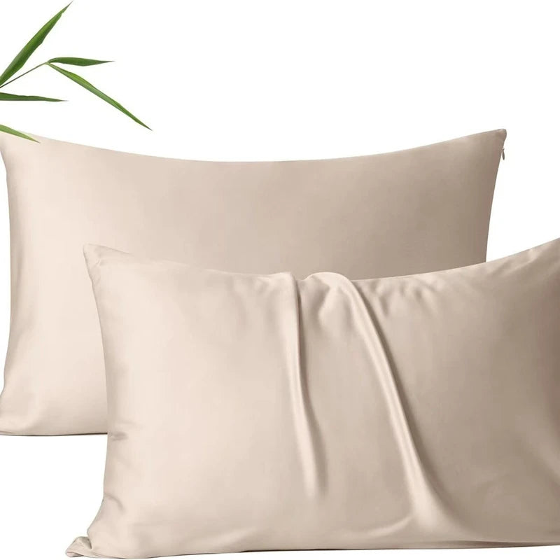Lot de 2 taies d'oreiller en fibre de bambou
