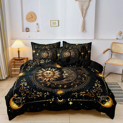Parure de lit Housse de couette Soleil Lune