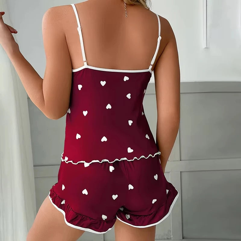 Ensemble de pyjama d'été à col en V