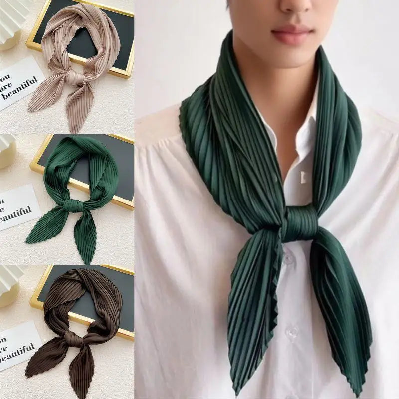 Foulard plissé en satin