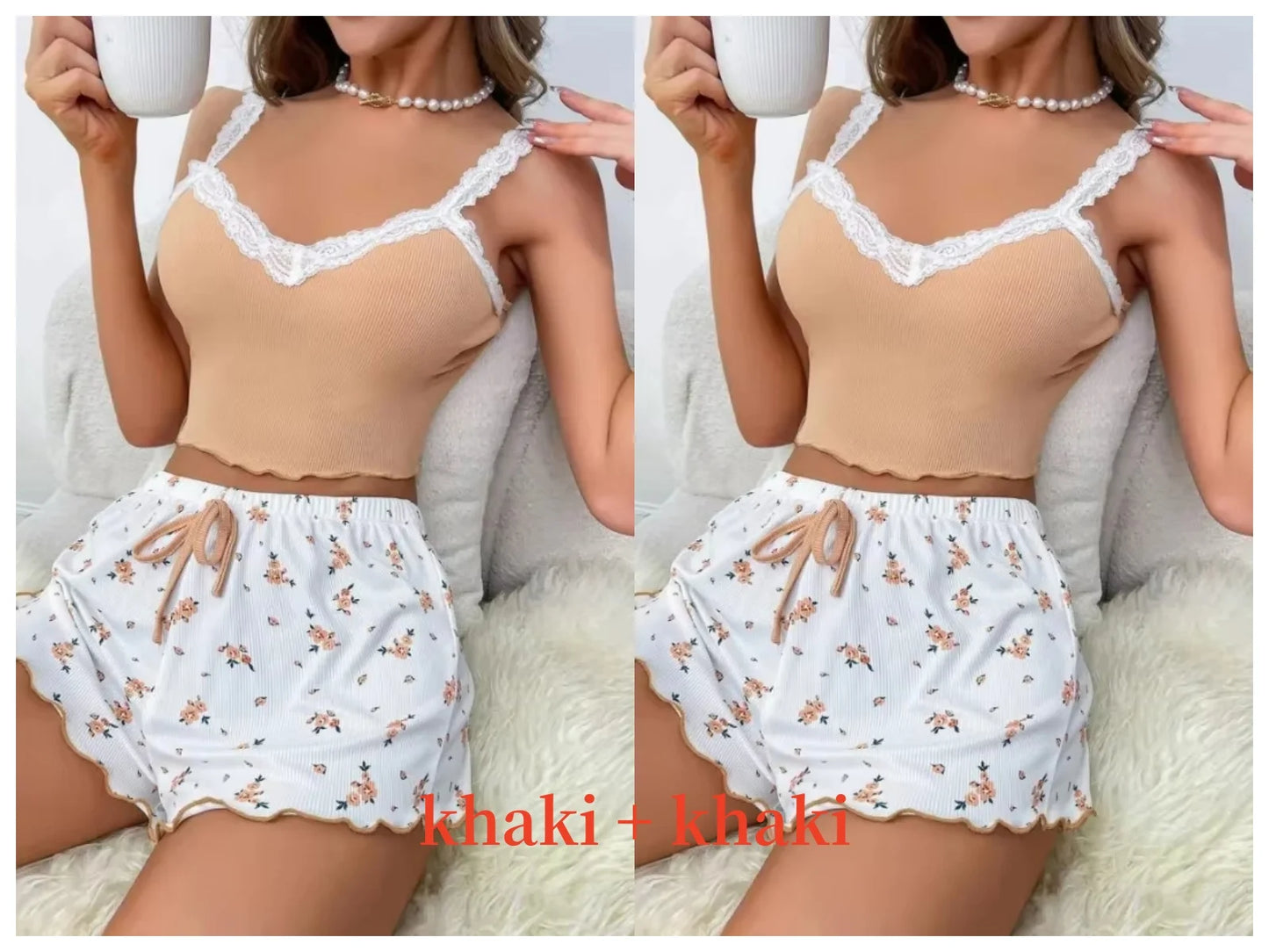 Ensemble Caraco et Short Col V