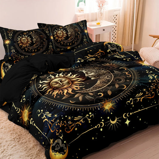 Parure de lit Housse de couette Soleil Lune
