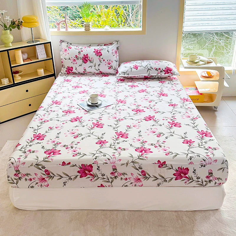 Parure de draps housses fleuris