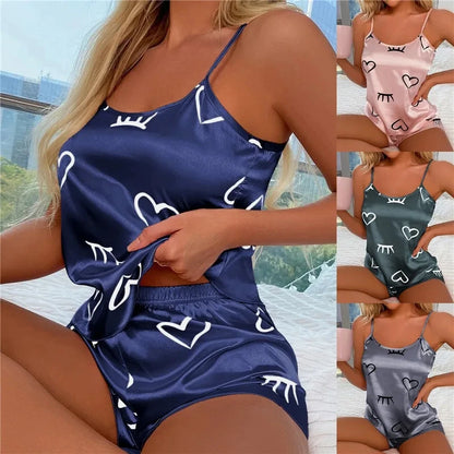 Ensemble de pyjama en soie glacée