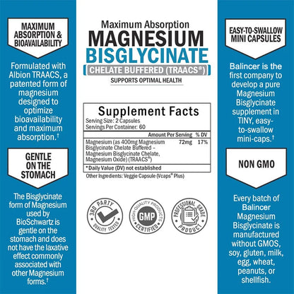 Capsules de Bisglycinate de Magnésium 400 mg