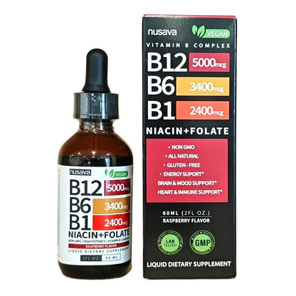 Vitamines B12 B6 B1 en gouttes liquides