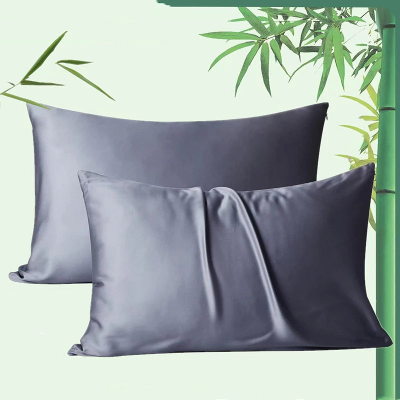 Lot de 2 taies d'oreiller en fibre de bambou