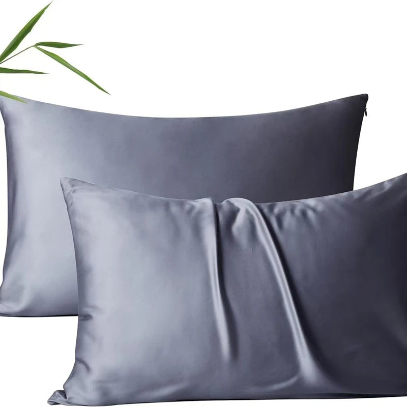 Lot de 2 taies d'oreiller en fibre de bambou