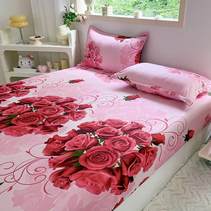 Parure de draps housses fleuris