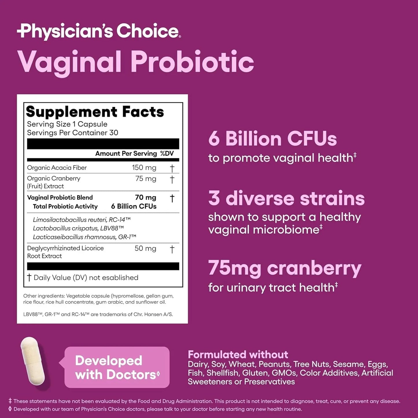 Gélules probiotiques vaginales pour femmes