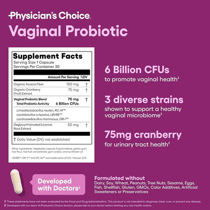 Gélules probiotiques vaginales pour femmes