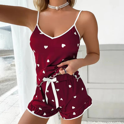 Ensemble de pyjama d'été à col en V