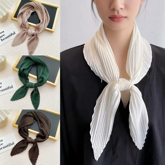Foulard plissé en satin