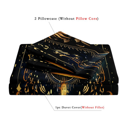 Parure de lit Housse de couette Soleil Lune