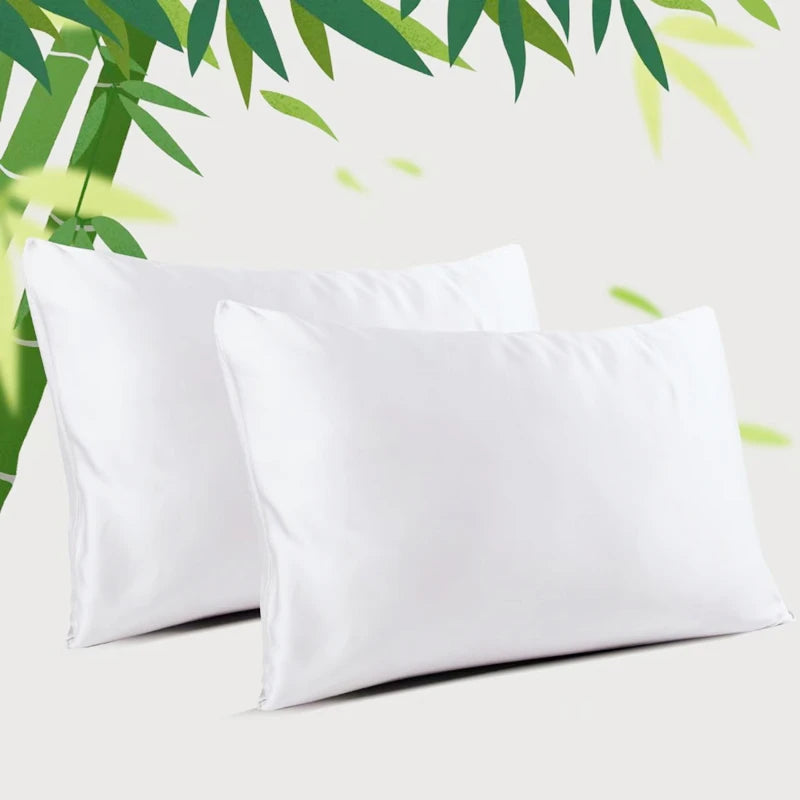 Lot de 2 taies d'oreiller en fibre de bambou